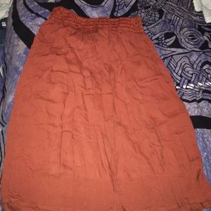 Burnt orange midi/maxi skirt